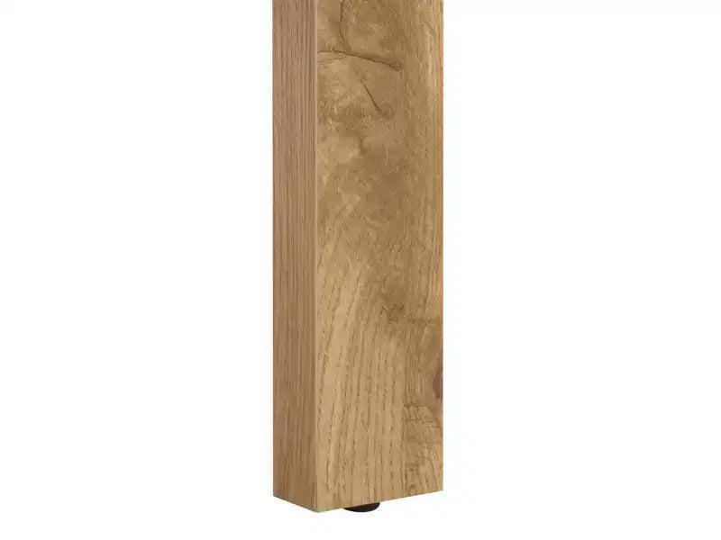 Table de chevet à 2 tiroirs Chêne et laiton, Panneaux de particules avec glissières métalliques et dos fini