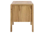 Table de chevet à 2 tiroirs Chêne et laiton, Panneaux de particules avec glissières métalliques et dos fini