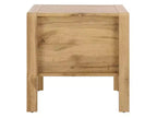 Table de chevet à 2 tiroirs Chêne et laiton, Panneaux de particules avec glissières métalliques et dos fini