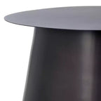 Table d'appoint ronde antique en fer noir, 45 cm, finition laquée, capacité 29 kg