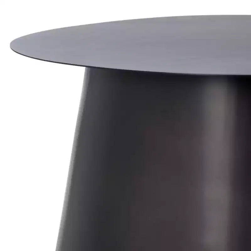 Table d'appoint ronde antique en fer noir, 45 cm, finition laquée, capacité 29 kg