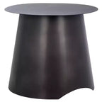 Table d'appoint ronde antique en fer noir, 45 cm, finition laquée, capacité 29 kg