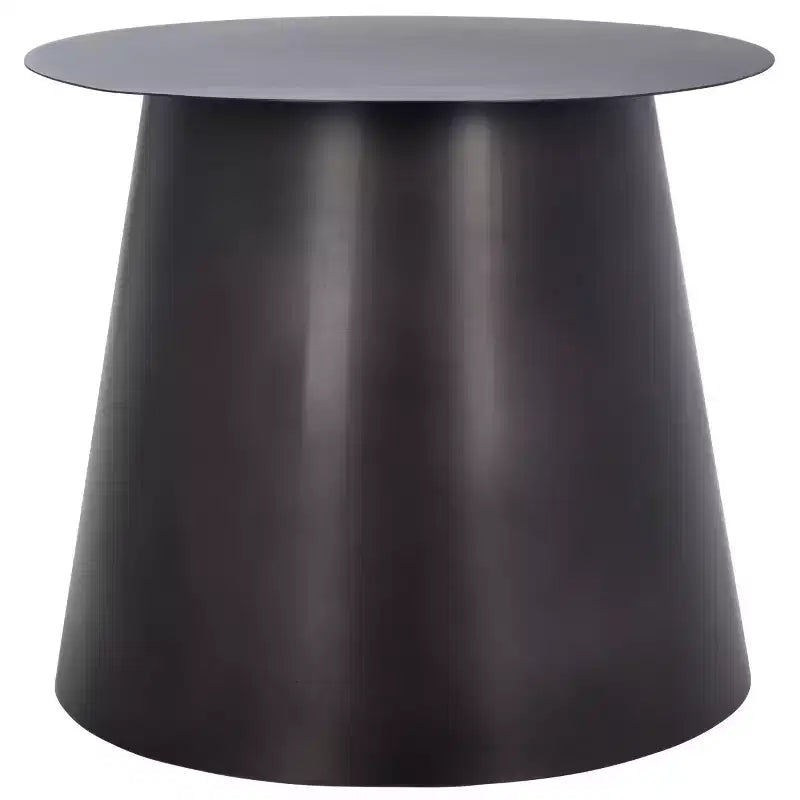 Table d'appoint ronde antique en fer noir, 45 cm, finition laquée, capacité 29 kg