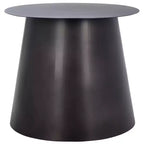 Table d'appoint ronde antique en fer noir, 45 cm, finition laquée, capacité 29 kg