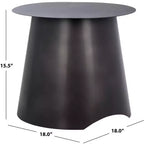 Table d'appoint ronde antique en fer noir, 45 cm, finition laquée, capacité 29 kg