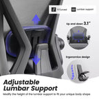 Chaise de bureau ergonomique, Chaise de bureau en maille avec support lombaire réglable et accoudoirs, Noir