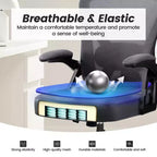 Chaise de bureau ergonomique, Chaise de bureau en maille avec support lombaire réglable et accoudoirs, Noir