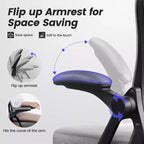 Chaise de bureau ergonomique, Chaise de bureau en maille avec support lombaire réglable et accoudoirs, Noir