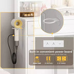 Coiffeuse avec lumières et prise, tiroirs de rangement, 3 modes d'éclairage, luminosité réglable