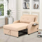 Canapé convertible 3 en 1 avec port de chargement pour salon et salle de jeux, beige
