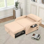 Canapé convertible 3 en 1 avec port de chargement pour salon et salle de jeux, beige