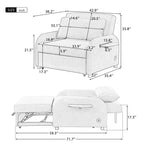Canapé convertible 3 en 1 avec port de chargement pour salon et salle de jeux, beige