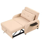 Canapé convertible 3 en 1 avec port de chargement pour salon et salle de jeux, beige