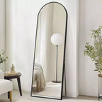 Miroir Mural Arqué Pleine Longueur 71x26 Pouces, Autoportant, Suspendu ou Incliné