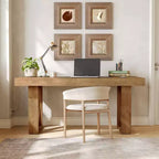 Bureau d'ordinateur de 160 cm, Design Rustique Épais et Simple, Poste de Travail pour Étude, Gaming ou Écriture, pour Maison ou Salle d'Étude, Marron