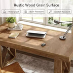 Bureau d'ordinateur de 160 cm, Design Rustique Épais et Simple, Poste de Travail pour Étude, Gaming ou Écriture, pour Maison ou Salle d'Étude, Marron