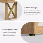 Bureau d'ordinateur de 160 cm, Design Rustique Épais et Simple, Poste de Travail pour Étude, Gaming ou Écriture, pour Maison ou Salle d'Étude, Marron