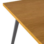 Table à manger carrée moderne industrielle 54 x 54 pouces avec plateau en placage de chêne et pieds en métal