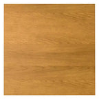 Table à manger carrée moderne industrielle 54 x 54 pouces avec plateau en placage de chêne et pieds en métal