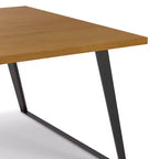 Table à manger carrée moderne industrielle 54 x 54 pouces avec plateau en placage de chêne et pieds en métal