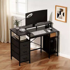 Bureau d'ordinateur moderne de 47,2 pouces avec station de charge et tiroirs de rangement