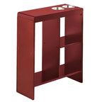 The Lakeside Collection Side End Table with Drink Holders, Storage Shelves, Magazine Holder -