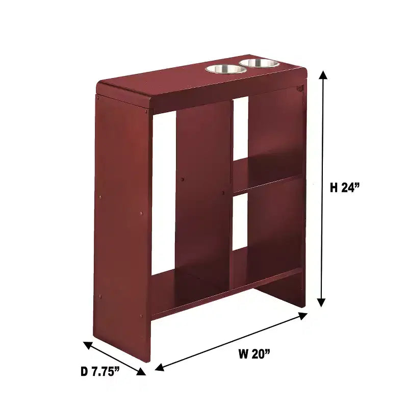 Table d'appoint avec porte-gobelets, étagères de rangement et porte-revues