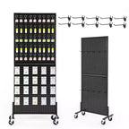 Présentoir autoportant à roulettes en panneau perforé 2X5, organisateur ajustable en panneau perforé pour foire artisanale, art, vente au détail, magasin, marché, maison et garage