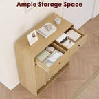 Meuble de rangement pour chaussures de 80 cm avec 2 portes et 2 tiroirs, étagères réglables, organisateur en bois autoportant pour entrée, couloir