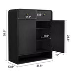 Meuble de rangement pour chaussures de 80 cm avec 2 portes et 2 tiroirs, étagères réglables, organisateur en bois autoportant pour entrée, couloir