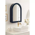 Armoire de toilette à miroir arqué avec fermeture magnétique et 3 étagères intérieures