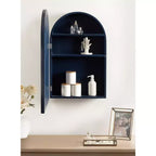 Armoire de toilette à miroir arqué avec fermeture magnétique et 3 étagères intérieures