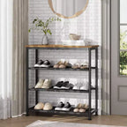 Meuble à Chaussures Réglable Fin avec Étagères en Tissu Non Tissé, Rangement de Chaussures Robuste pour Entrée, Placard et Chambre à Coucher