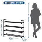 Meuble à Chaussures Réglable Fin avec Étagères en Tissu Non Tissé, Rangement de Chaussures Robuste pour Entrée, Placard et Chambre à Coucher