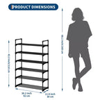 Meuble à Chaussures Réglable Fin avec Étagères en Tissu Non Tissé, Rangement de Chaussures Robuste pour Entrée, Placard et Chambre à Coucher