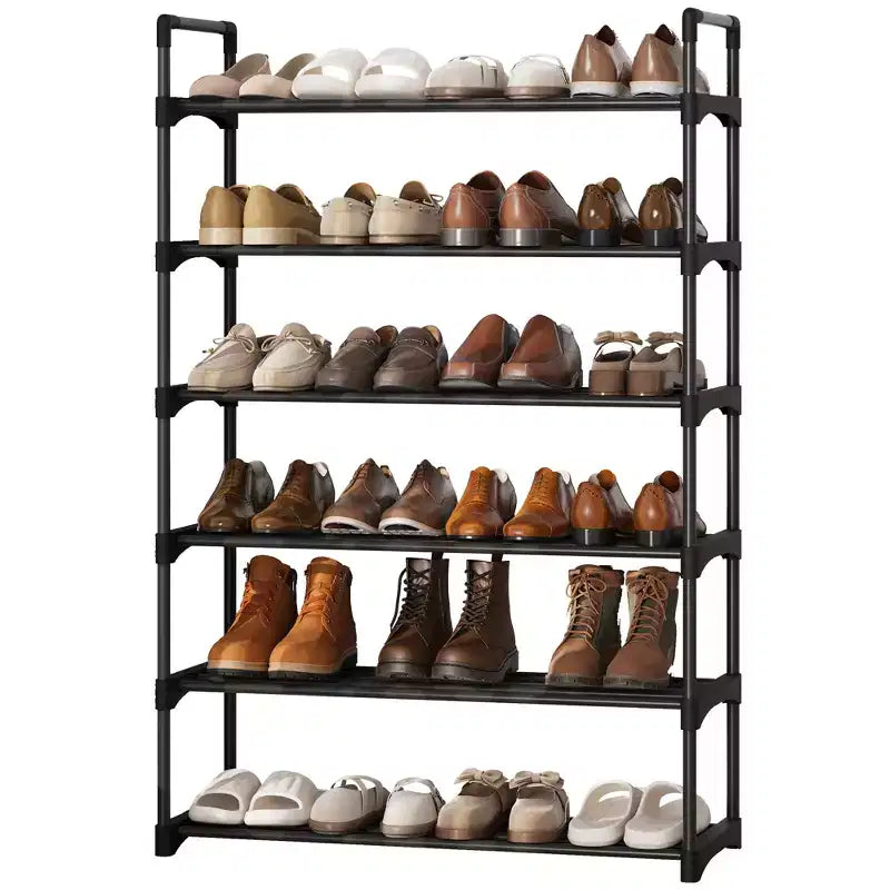 Meuble à Chaussures Réglable Fin avec Étagères en Tissu Non Tissé, Rangement de Chaussures Robuste pour Entrée, Placard et Chambre à Coucher