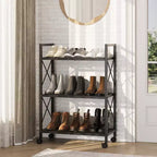 Meuble à Chaussures Réglable Fin avec Étagères en Tissu Non Tissé, Rangement de Chaussures Robuste pour Entrée, Placard et Chambre à Coucher