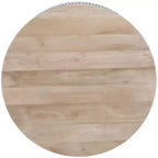 Table basse ronde en bois de manguier naturel avec pied cannelé