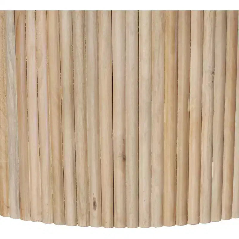 Table basse ronde en bois de manguier naturel avec pied cannelé