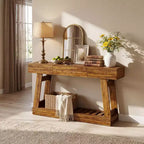 Console étroite de 60 pouces de style rustique avec tiroir, table d'appoint de canapé en bois avec étagère de rangement inférieure, pour salon, couloir, derrière le canapé