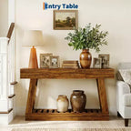 Console étroite de 60 pouces de style rustique avec tiroir, table d'appoint de canapé en bois avec étagère de rangement inférieure, pour salon, couloir, derrière le canapé