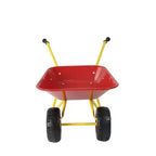 Brouette en métal pour enfants 15 kg Chariot de jardin pour enfants, Chariot utilitaire de jardin en acier robuste pour les feuilles, la terre, le sable, le jardinage extérieur