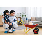 Brouette en métal pour enfants 15 kg Chariot de jardin pour enfants, Chariot utilitaire de jardin en acier robuste pour les feuilles, la terre, le sable, le jardinage extérieur