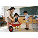 Brouette en métal pour enfants 15 kg Chariot de jardin pour enfants, Chariot utilitaire de jardin en acier robuste pour les feuilles, la terre, le sable, le jardinage extérieur