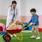 Brouette en métal pour enfants 15 kg Chariot de jardin pour enfants, Chariot utilitaire de jardin en acier robuste pour les feuilles, la terre, le sable, le jardinage extérieur