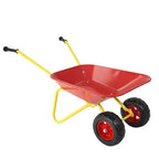 Brouette en métal pour enfants 15 kg Chariot de jardin pour enfants, Chariot utilitaire de jardin en acier robuste pour les feuilles, la terre, le sable, le jardinage extérieur