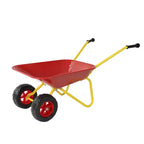 Brouette en métal pour enfants 15 kg Chariot de jardin pour enfants, Chariot utilitaire de jardin en acier robuste pour les feuilles, la terre, le sable, le jardinage extérieur
