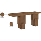 Console noire de 173 cm avec finition peinte, plateau en placage de bois d'acacia et cadre en bois massif
