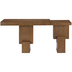 Console noire de 173 cm avec finition peinte, plateau en placage de bois d'acacia et cadre en bois massif
