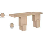 Console noire de 173 cm avec finition peinte, plateau en placage de bois d'acacia et cadre en bois massif